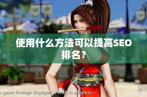 使用什么方法可以提高SEO排名？
