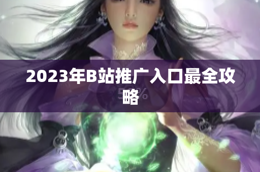 2023年B站推广入口最全攻略