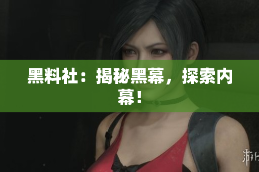 黑料社：揭秘黑幕，探索内幕！