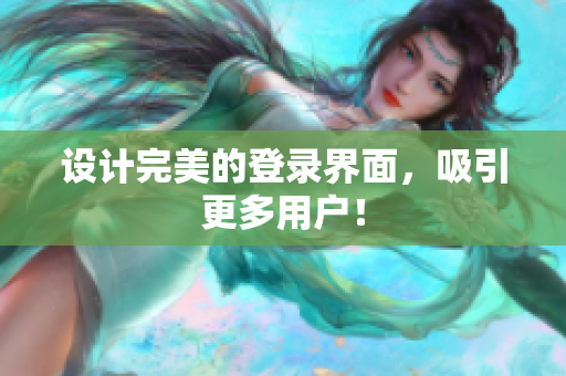 设计完美的登录界面，吸引更多用户！