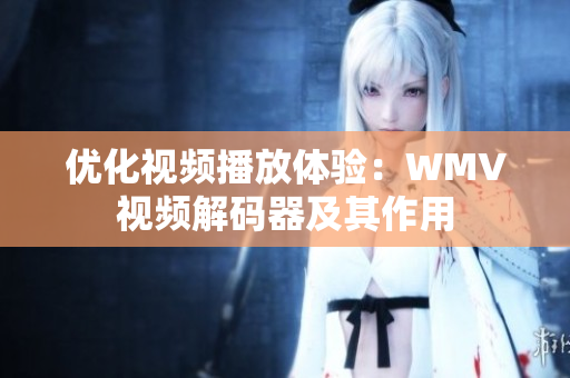 优化视频播放体验：WMV视频解码器及其作用
