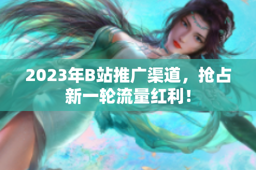 2023年B站推广渠道，抢占新一轮流量红利！