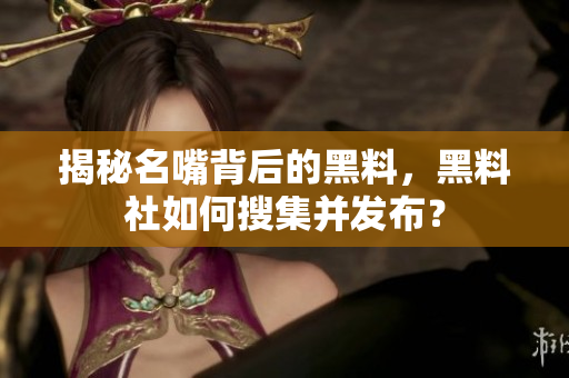 揭秘名嘴背后的黑料，黑料社如何搜集并发布？