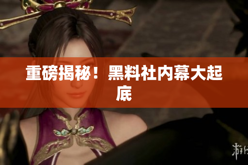 重磅揭秘！黑料社内幕大起底