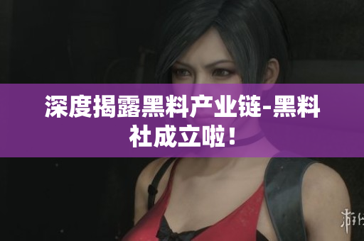 深度揭露黑料产业链-黑料社成立啦！