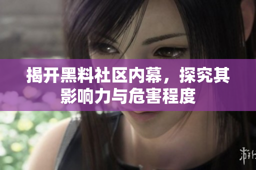 揭开黑料社区内幕，探究其影响力与危害程度