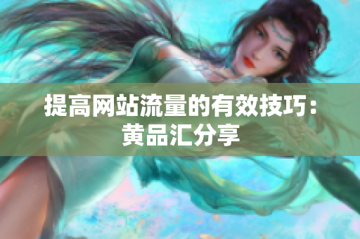 提高网站流量的有效技巧：黄品汇分享