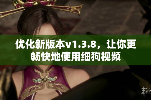 优化新版本v1.3.8，让你更畅快地使用细狗视频