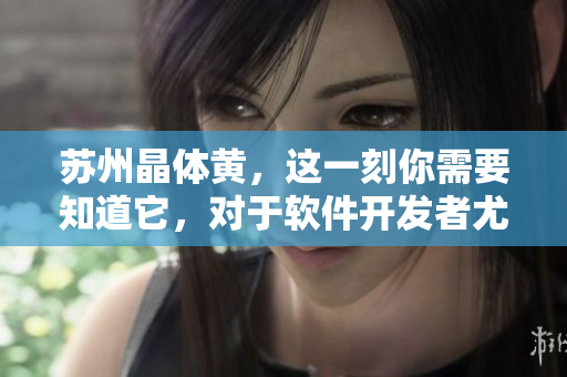 苏州晶体黄，这一刻你需要知道它，对于软件开发者尤其重要！