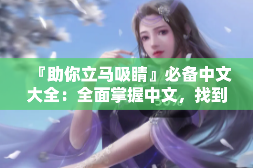 『助你立马吸睛』必备中文大全：全面掌握中文，找到黄金词汇！