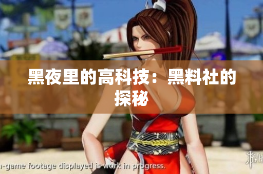 黑夜里的高科技：黑料社的探秘