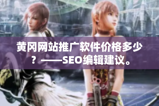黄冈网站推广软件价格多少？——SEO编辑建议。