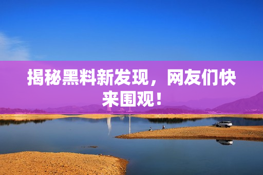 揭秘黑料新发现，网友们快来围观！