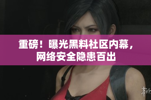 重磅！曝光黑料社区内幕，网络安全隐患百出