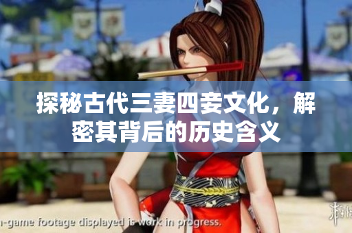 探秘古代三妻四妾文化，解密其背后的历史含义